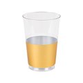 Smarty Had A Party 12 oz. Clear with Metallic Gold Thick Bottom Round Disposable Plastic Tumblers (240 Cups), 240PK 513G-CASE